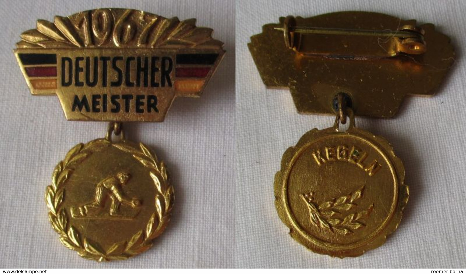 DDR Abzeichen Sport Deutscher Meister 1967 Im Kegeln (131493) - RDA