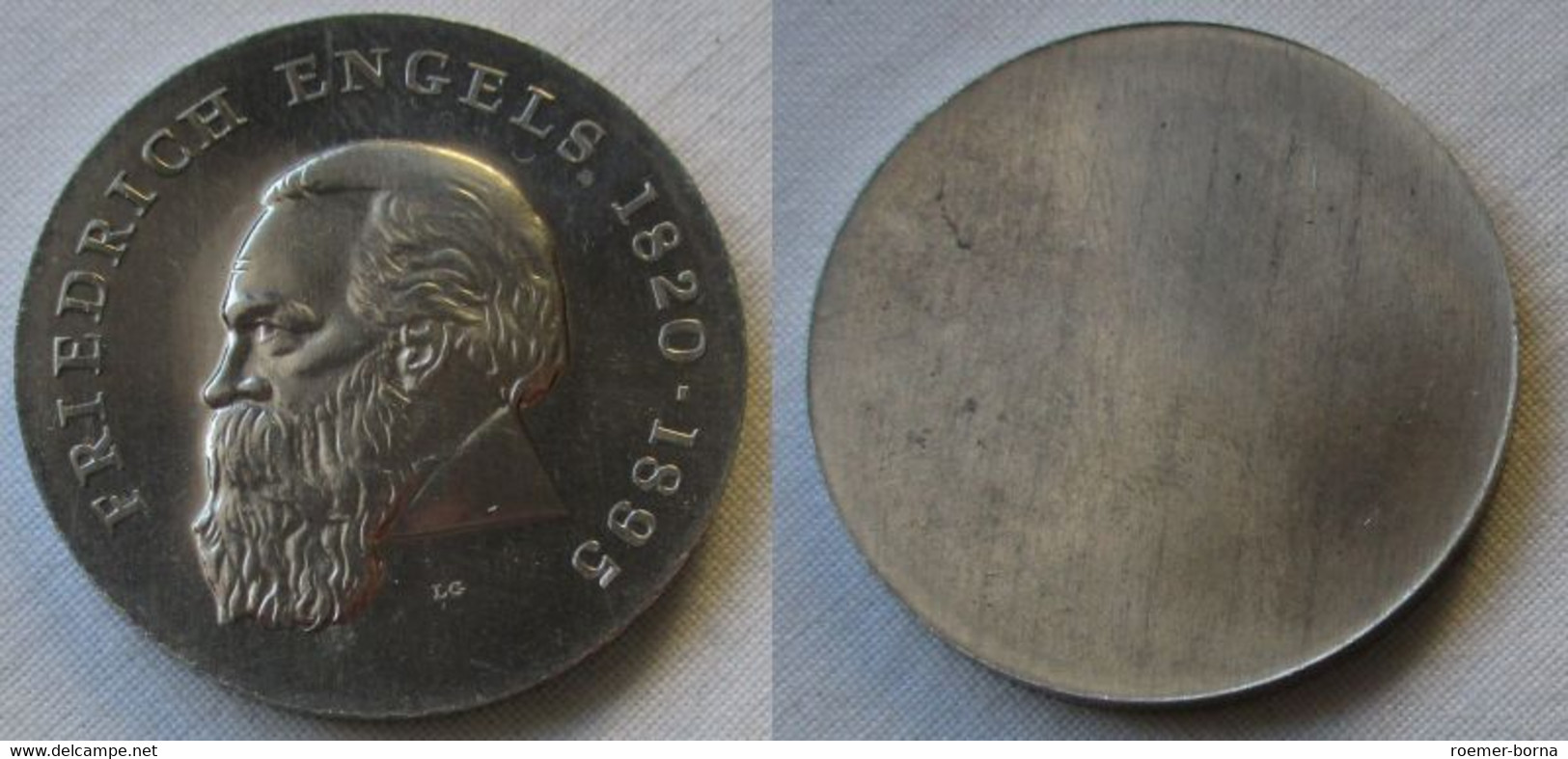 DDR Gedenk Münze 20 Mark Friedrich Engels 1970 Aluminium Probe (144561) - Test- & Nachprägungen