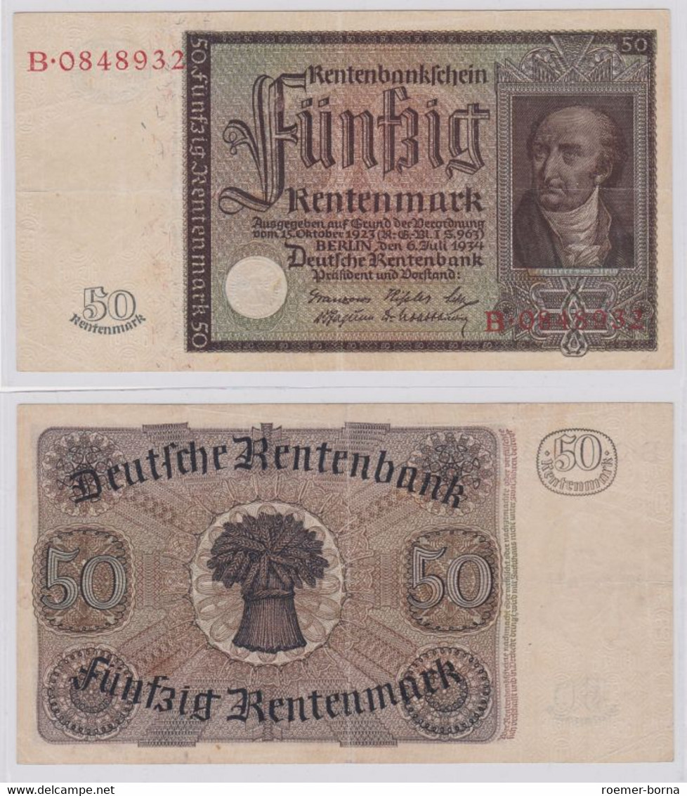 Banknote 50 Rentenmark 1934 Rosenberg Nr. 165 (154840) - Altri & Non Classificati
