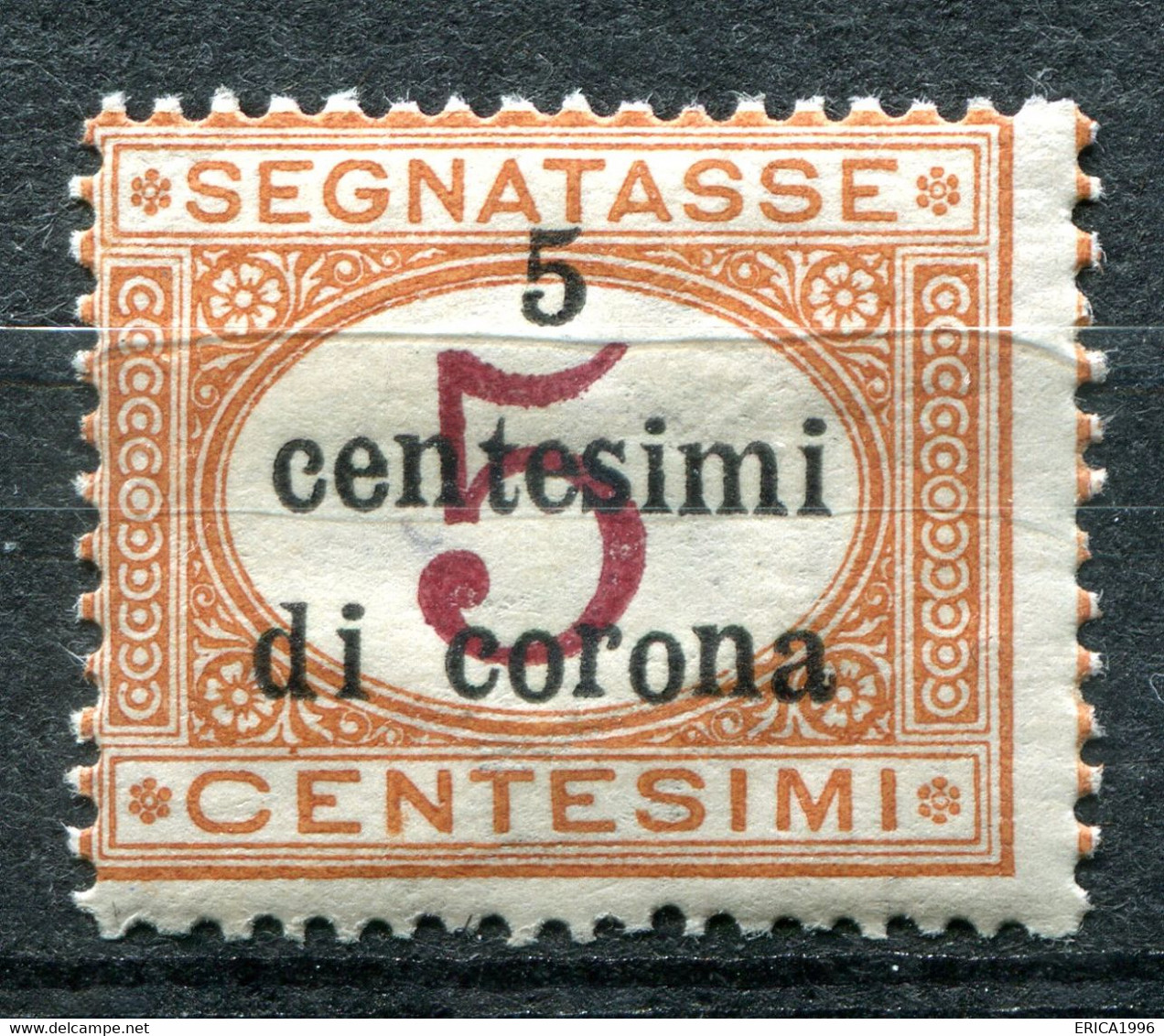 Z3150 ITALIA TERRE REDENTE Trento E Trieste 1919 Segnatasse, 5 C. Su 5 C., MNH**, Sassone 1, Valore Catalogo € 35, Ottim - Trento