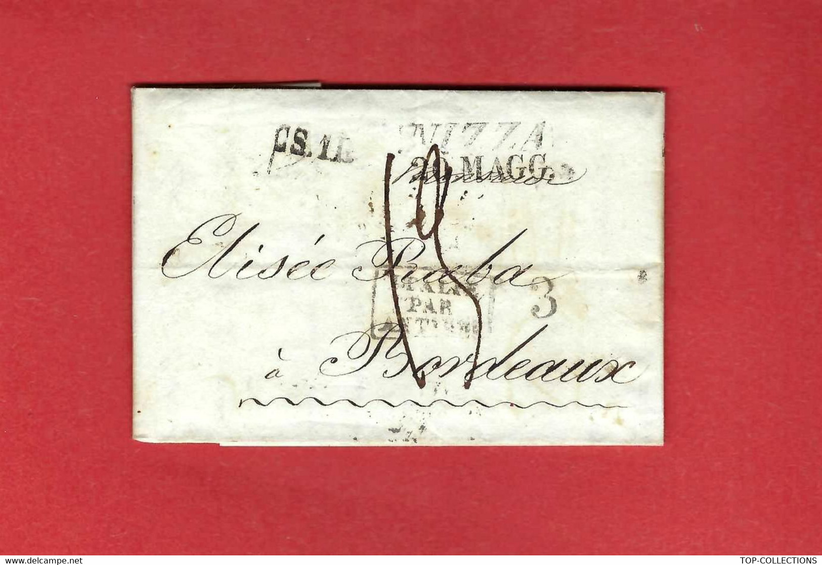 JUDAICA 1834 De Nice Sign. Avigdor L’Ainé Pour Elisée Raba Bordeaux BANQUE FINANCE NEGOCE VOIR SCANS+HISTORIQUE - Autres & Non Classés