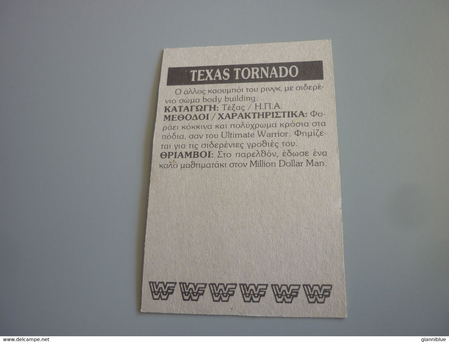 Texas Tornado WWF Wrestling Old 90's Greek Edition Trading Card - Trading-Karten