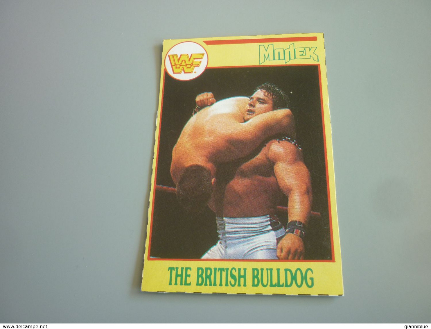 The British Bulldog WWF Wrestling Old 90's Greek Edition Trading Card - Trading Cards