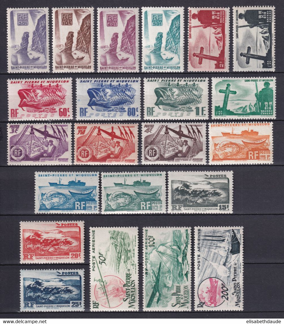 SPM - ANNEE COMPLETE 1947 AVEC POSTE AERIENNE - YVERT N° 325/343+A18/20 ** MNH ! - COTE 2022 = 135 EUROS - - Unused Stamps