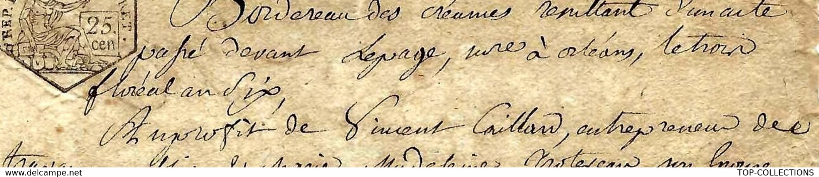 1798 Acte Notarié Me Lepage Notaire Orléans Loiret CACHET FISCAL Caillard Entrepreneur Travaux Publics St Hilaire St Me - Algemene Zegels