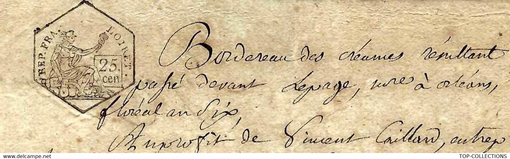 1798 Acte Notarié Me Lepage Notaire Orléans Loiret CACHET FISCAL Caillard Entrepreneur Travaux Publics St Hilaire St Me - Algemene Zegels