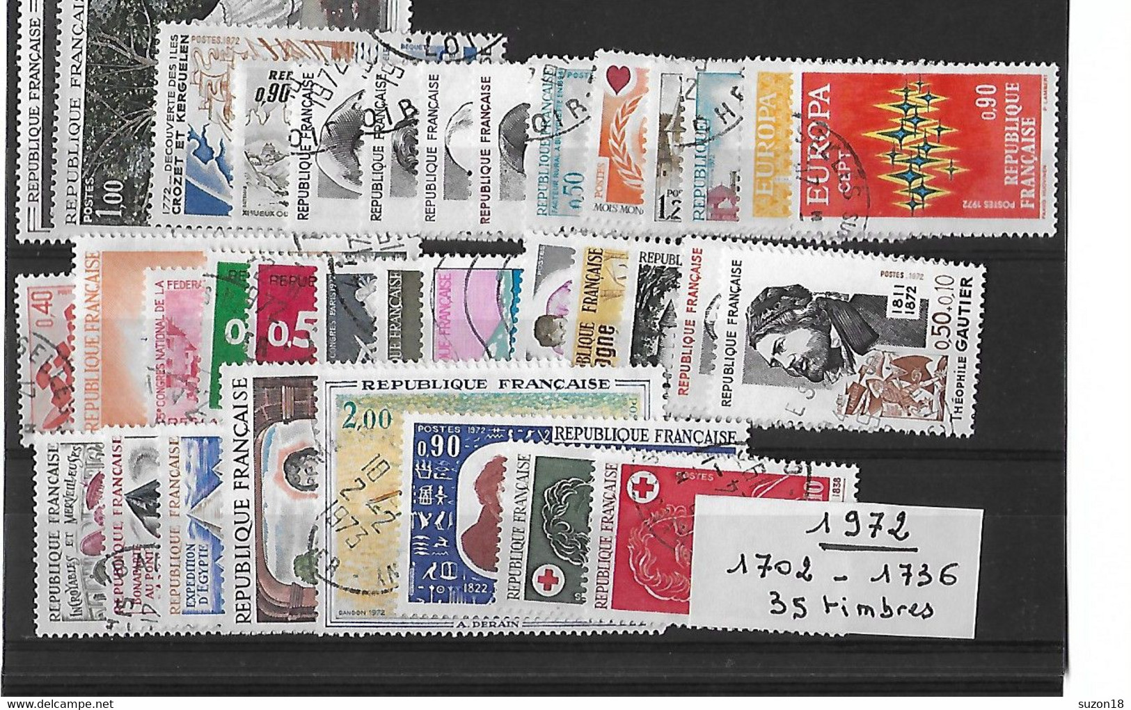 Timbres - Annee Complète - 1972 - 1702 à 1736 - Oblitérés - 1970-1979