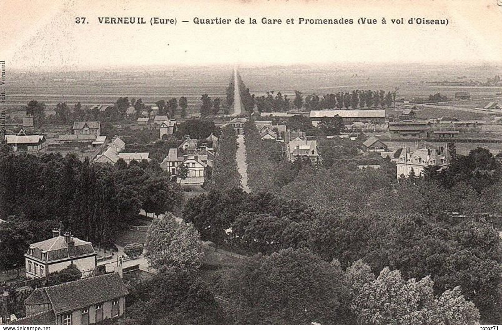 VERNEUIL -  Quartier De La Gare Et Promenade ( Vue à Vol D'Oiseaux ) - Verneuil Sur Seine