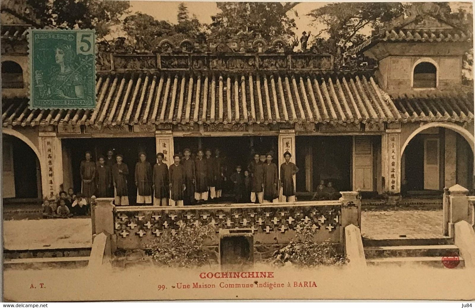 Indochine - Cochinchine - Saïgon - Une Maison Commune Indigène à Baria - Carte Postale Pour La France - 12 Avril 1909 - Oblitérés