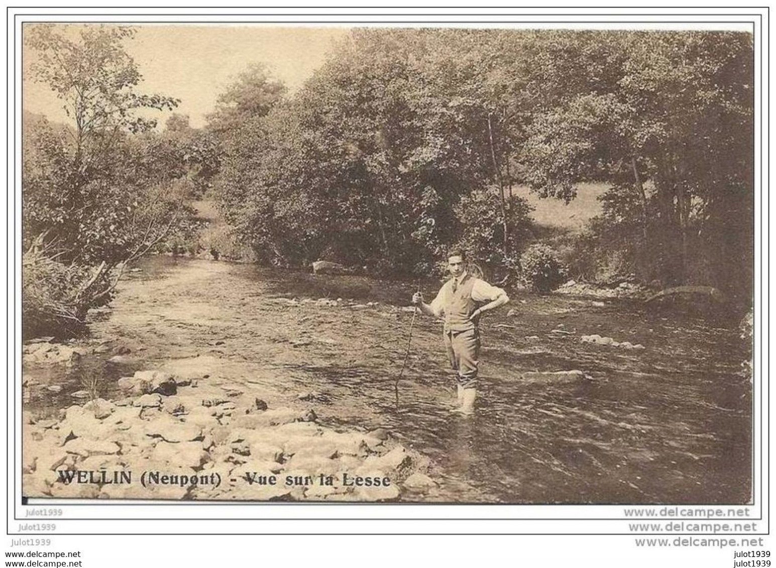 NEUPONT ..--  Vue Sur La Lesse . Vers POUPEHAN ( Mr A. LIESSE , Hôtel DANLOY ) . Signé : YVONNE . Voir Verso . - Wellin