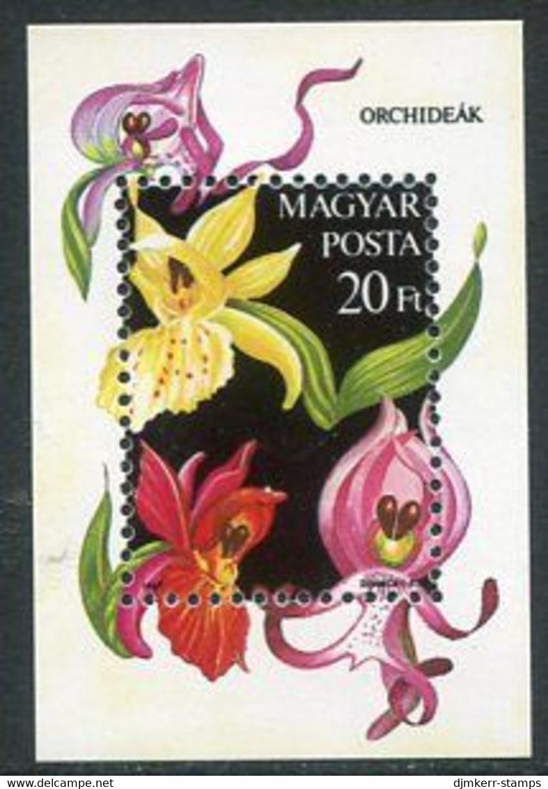HUNGARY 1987 Orchids Block MNH / **.  Michel Block 192 - Unused Stamps