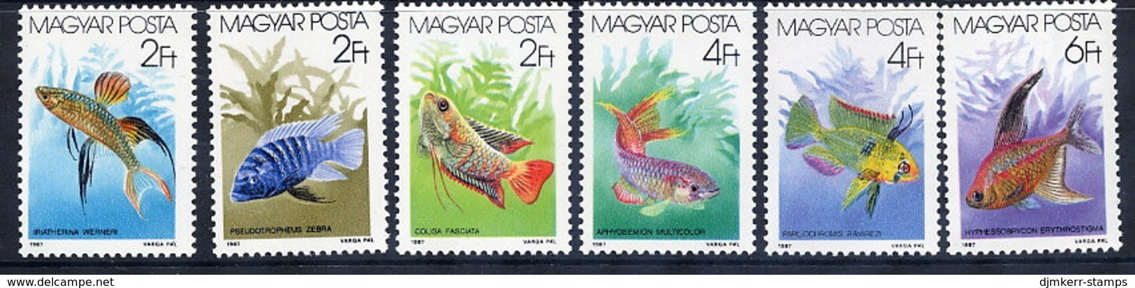 HUNGARY 1987 Ornamental Fish  MNH /**.  Michel 3877-82 - Neufs