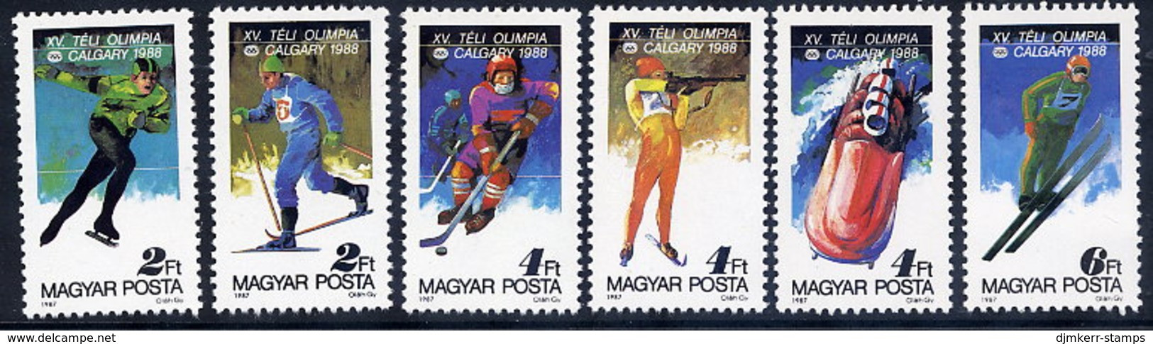 HUNGARY 1987 Winter Olympics, Calgary MNH /**.  Michel 3929-34 - Unused Stamps