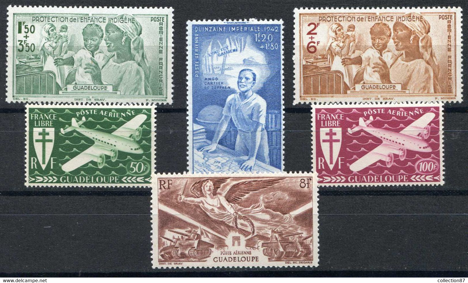 GUADELOUPE < PA N° 1 à 6 ⭐⭐ NEUF Luxe - MNH ⭐⭐ > Cote 13.50 € - Airmail