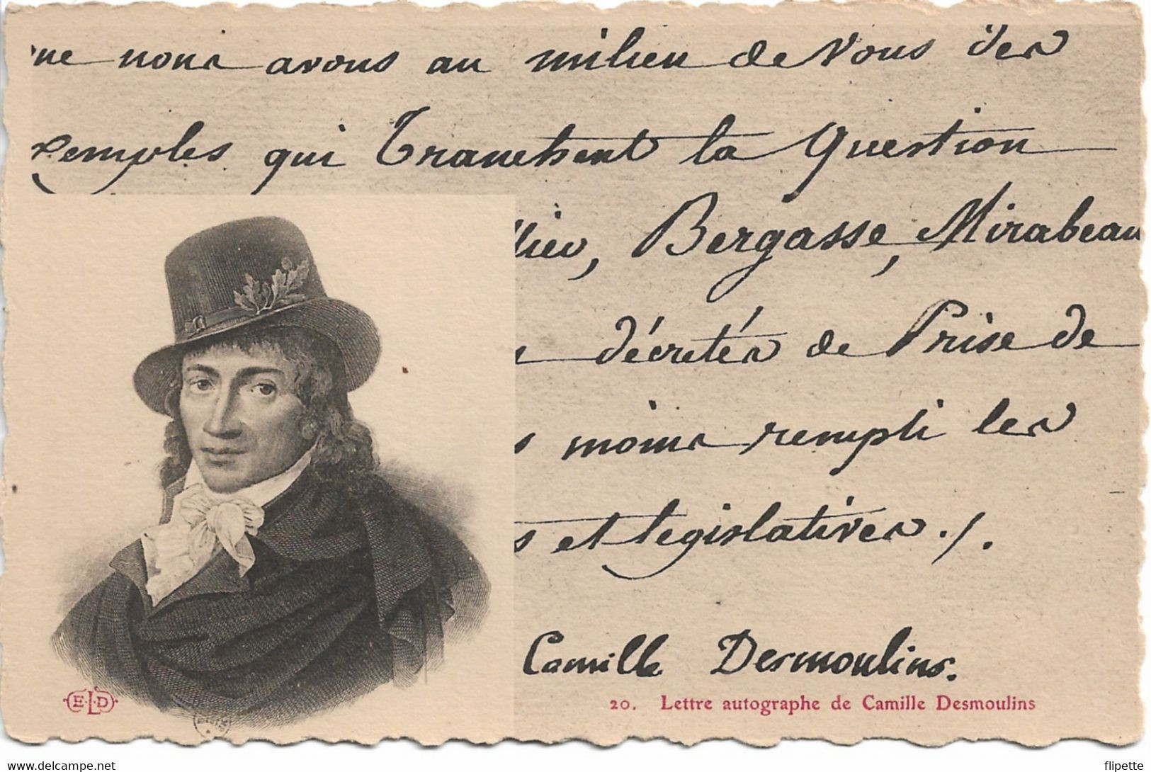L31A245 - Lettre Autographe De Camille Desmoulins ... Archives Nationales - ELD N°20 - Histoire