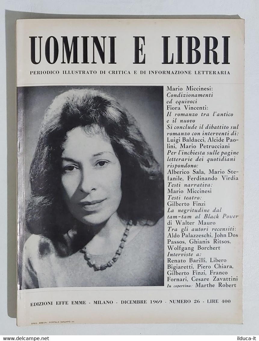 08404 Uomini E Libri N. 26 - Edizioni Effe Emme 1969 - Critics