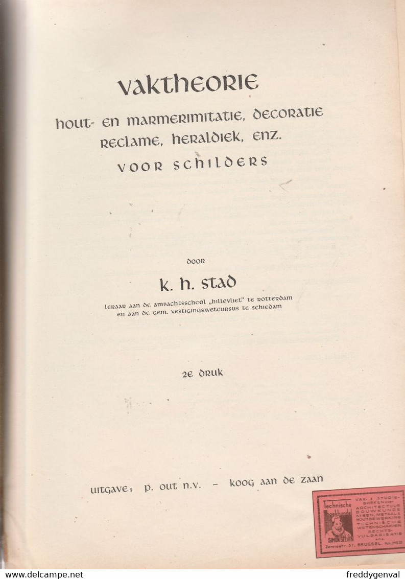 SCHILDERS VAKTHEORIE HOUT EN MARMERIMITATIE DECO RECLAME HERALDIEK - Sachbücher