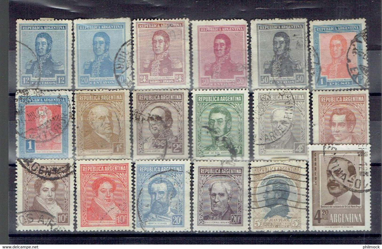 13P- Set Argentine 5 - All Different - Tous Différents - Toutes époques - Collections, Lots & Séries