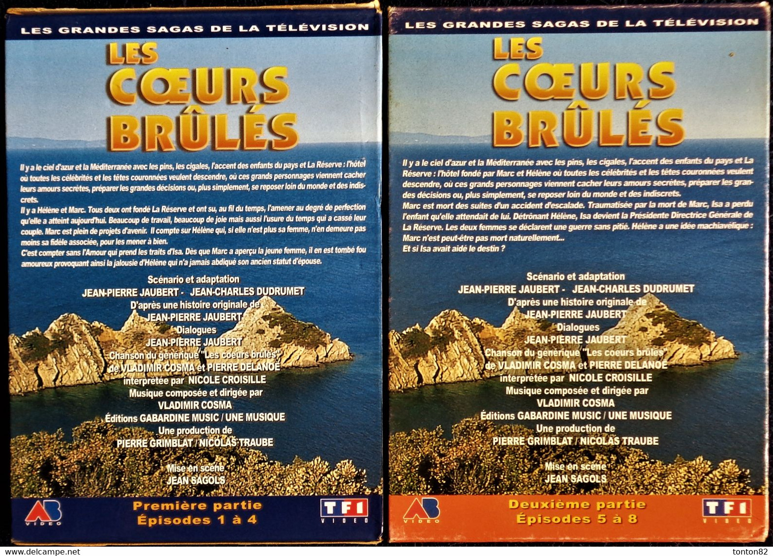 Les Cœurs Brûlés 1 - Complet - 8 DVD - 8 épisodes - Mireille Darc - Pierre Cosco - Pierre Vaneck - Michel Duchaussoy . - TV-Reeksen En Programma's