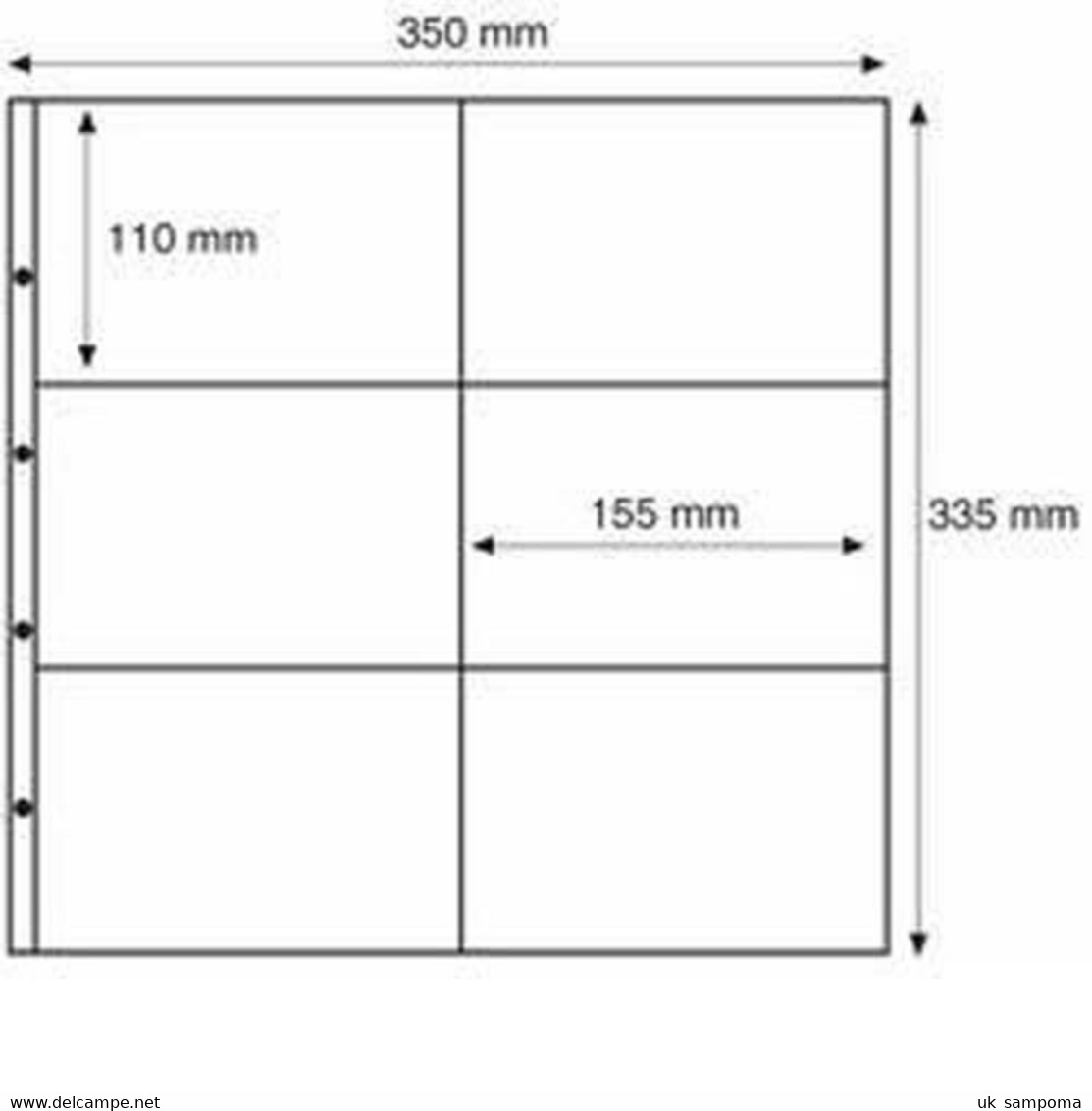 Plastic Pockets MAXIMUM, For New Postcards, Landscape, Black - Clear Sleeves