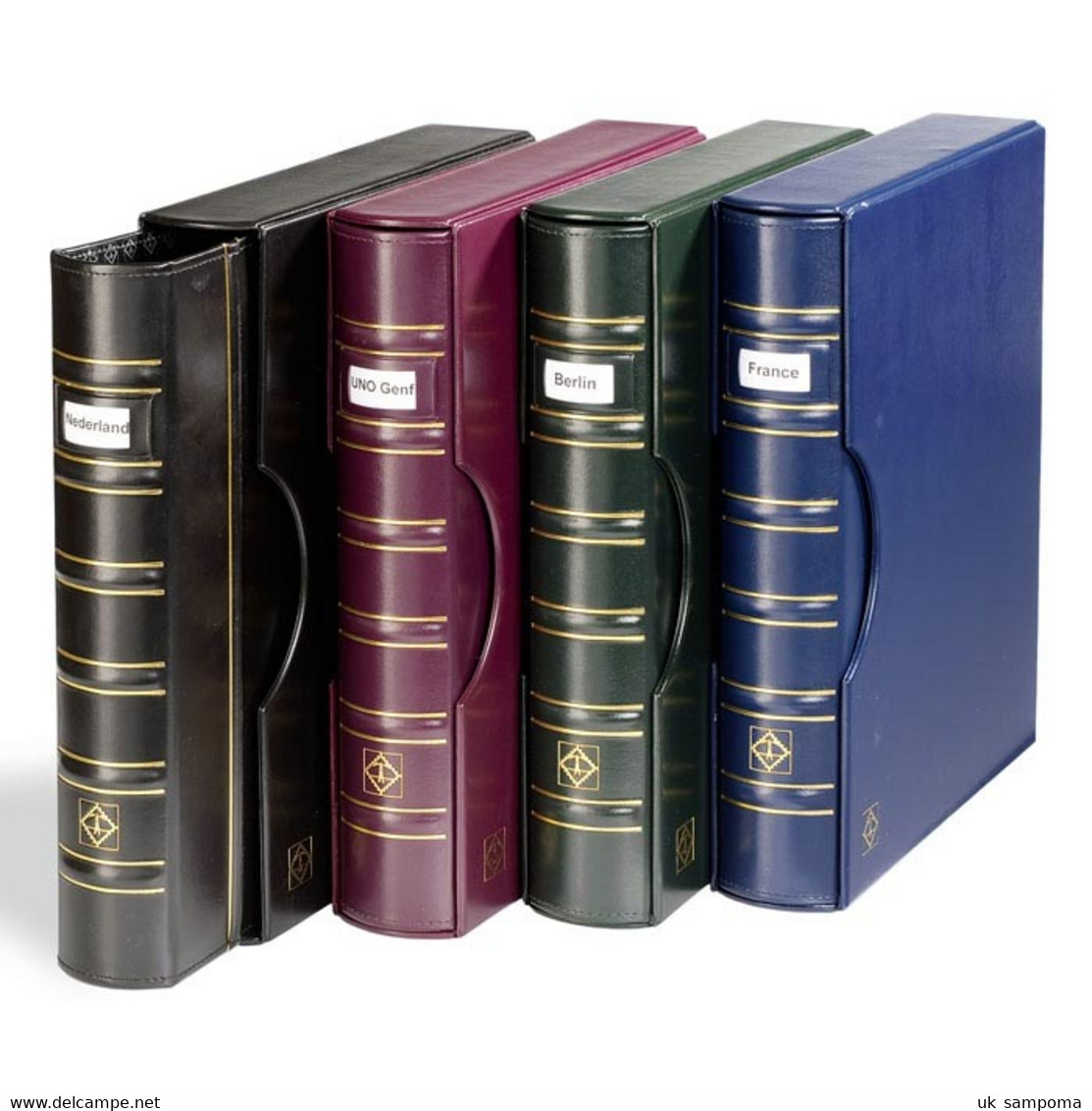 Ringbinder GRANDE, SIGNUM Classic Design With Labelling Fields, Incl. Slipcase, Blue - Groot Formaat, Zwarte Pagina