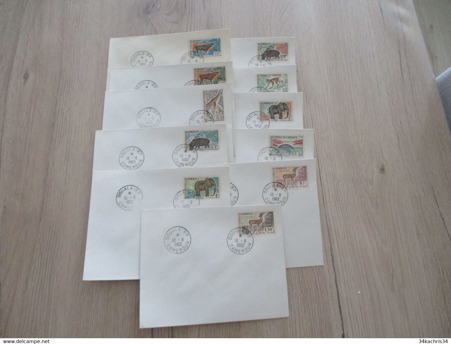 CAMEROUN X 11 Enveloppe Timbrées 1962 Animaux Animals - Kameroen (1960-...)