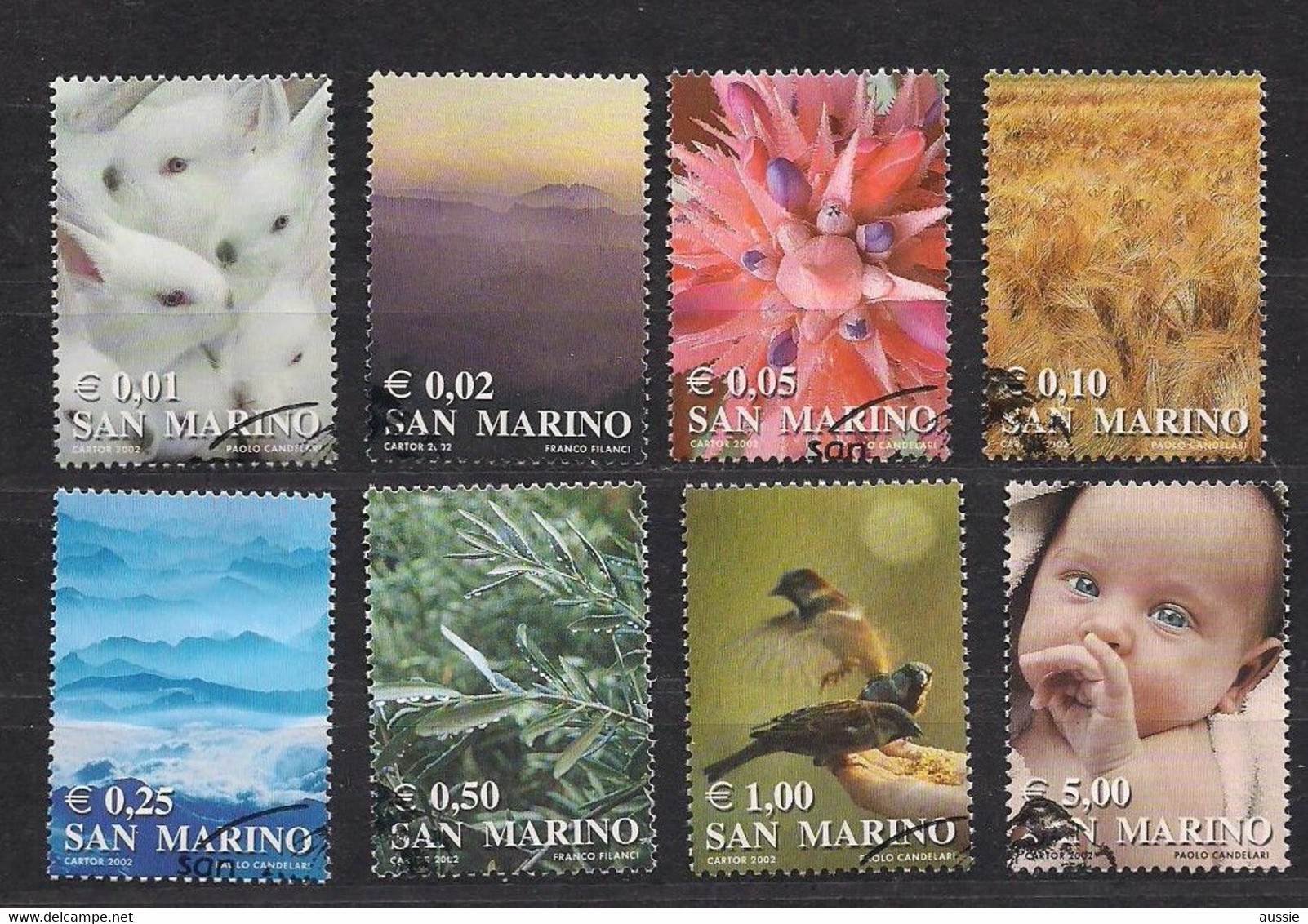 San Marino Saint-Marin 2002 Yvertn° 1797-1804 (°) Oblitéré Used Cote 16  € Couleurs De La Vie - Usados