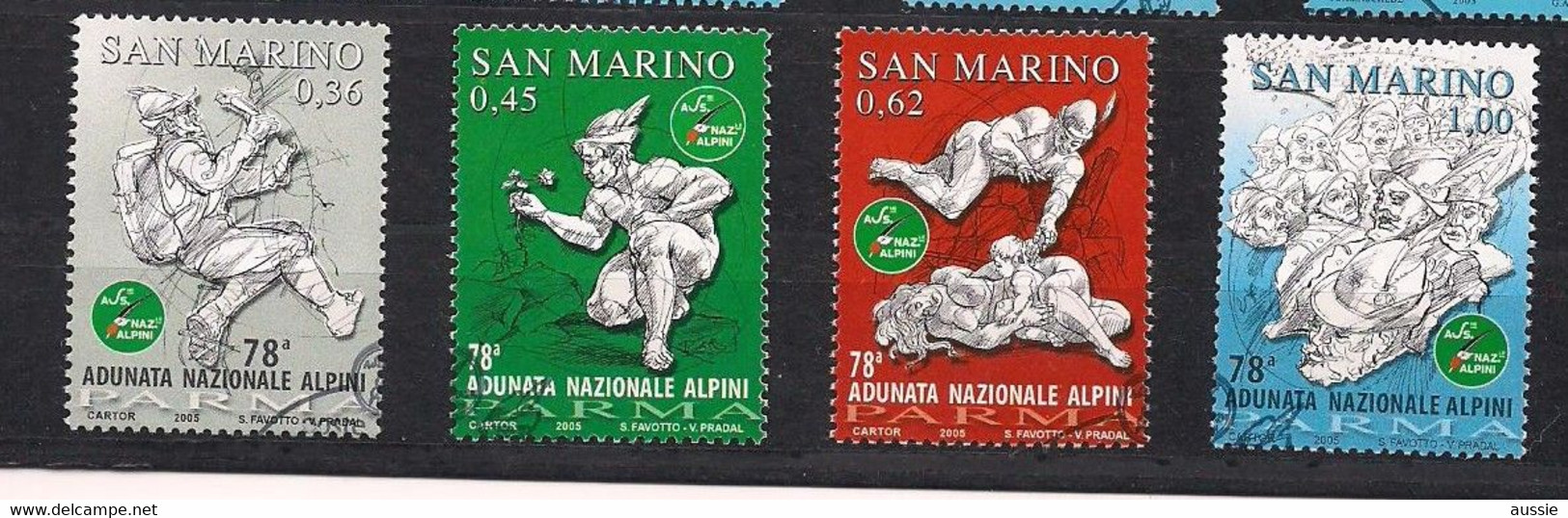 San Marino Saint-Marin 2005 Yvertn° 1987-1990 (°) Oblitéré Used Cote 5,50  € Chasseurs Alpins à Parma - Gebruikt