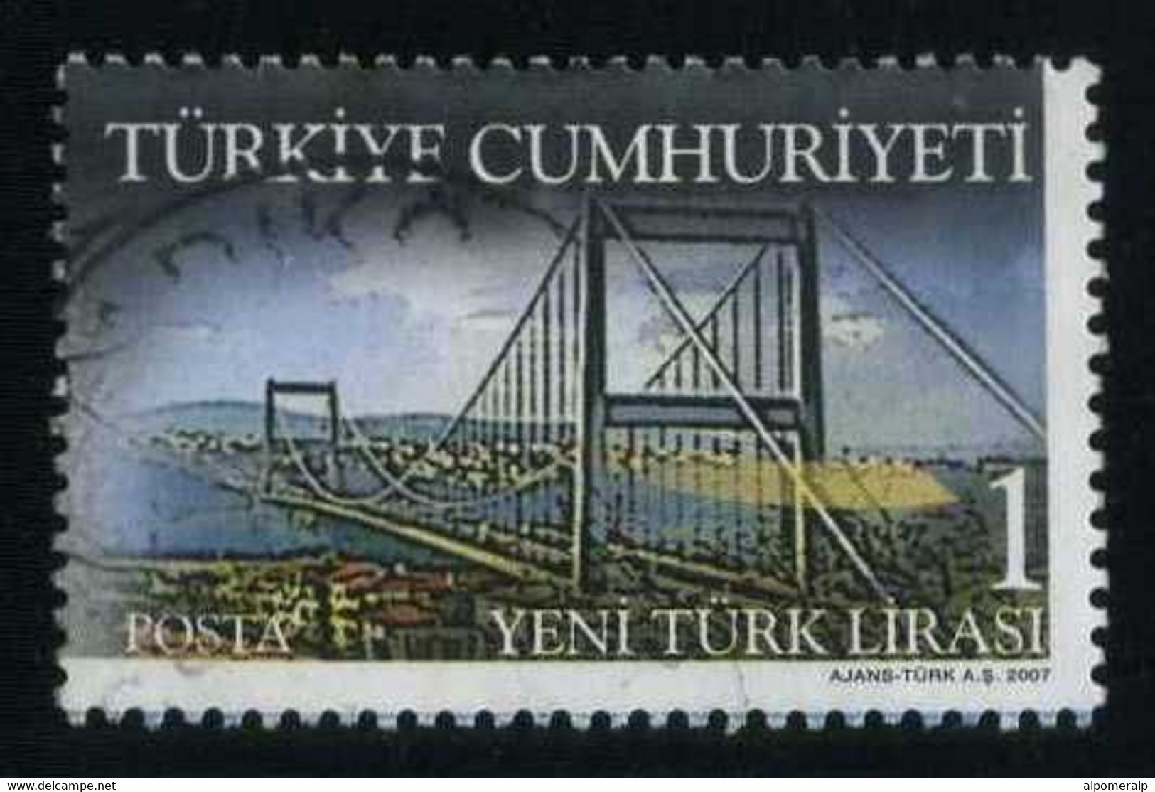 Türkiye 2007 Mi 3618 Bosphorus Bridge | Balkanfila Stamp Exhibition - Oblitérés