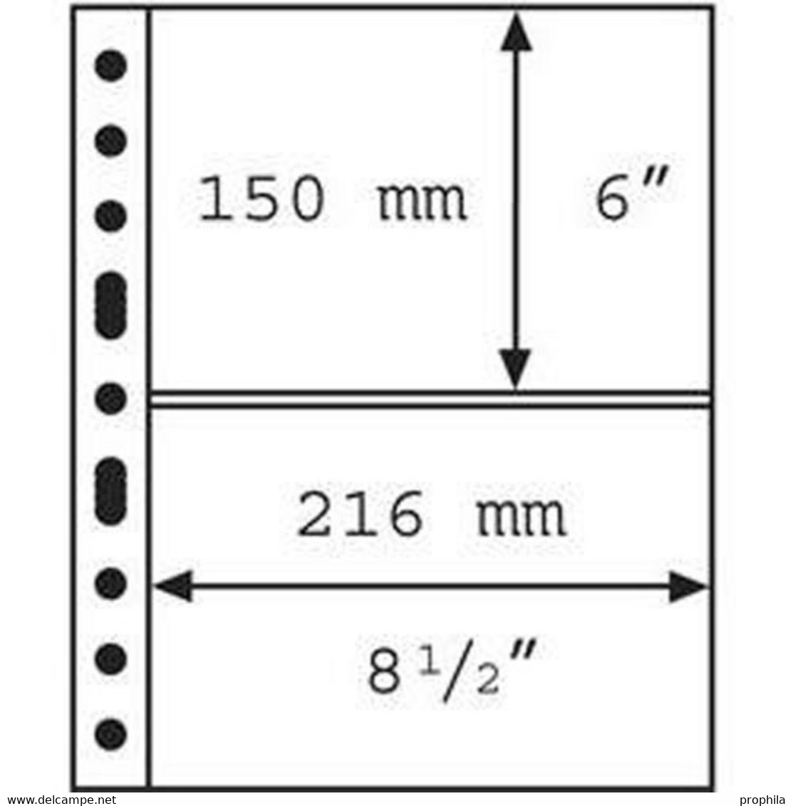 Kunststoffhüllen GRANDE, Mit 2 Waagerechten Streifen, Schwarz - Clear Sleeves