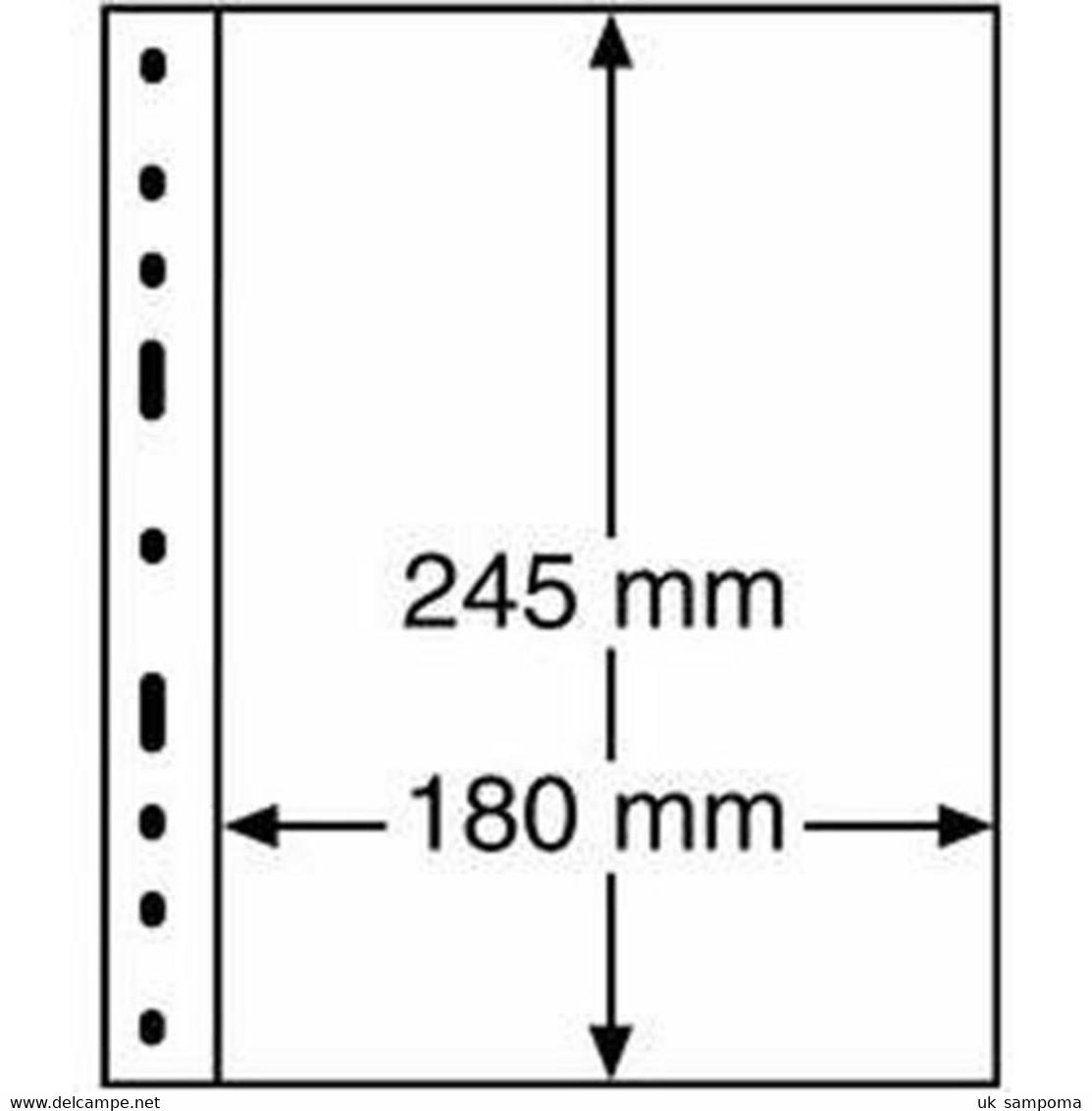 Plastic Pockets OPTIMA, 1-way Division, Black - Sobres Transparentes