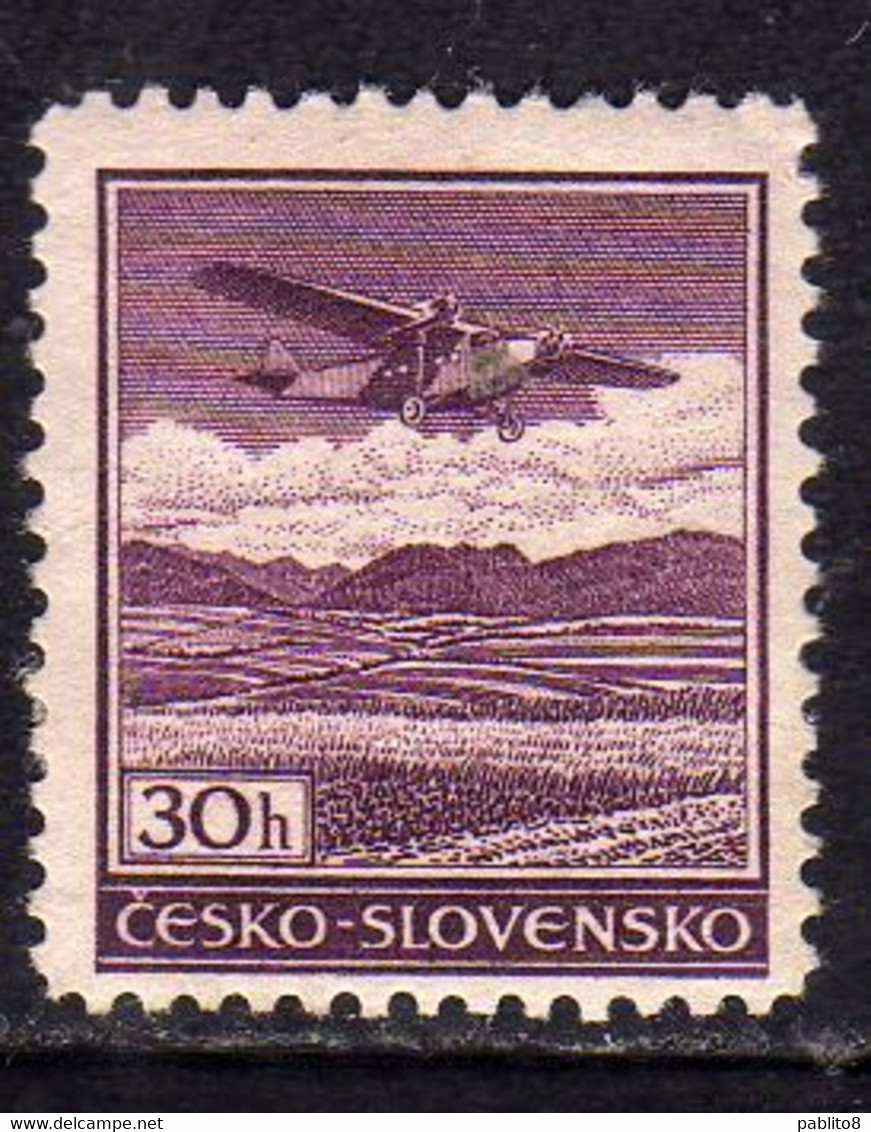 CZECH REPUBLIC REPUBBLICA CECA CZECHOSLOVAKIA CESKA CECOSLOVACCHIA 1930 AIR POST MAIL AIRMAIL FOKKER MONOPLANE 30h MLH - Luchtpost