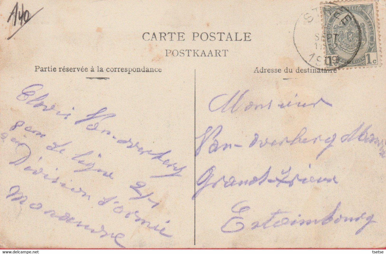 Strée - Place Du Centre ... Jolie Carte Couleur -1909 ( Voir Verso ) - Beaumont