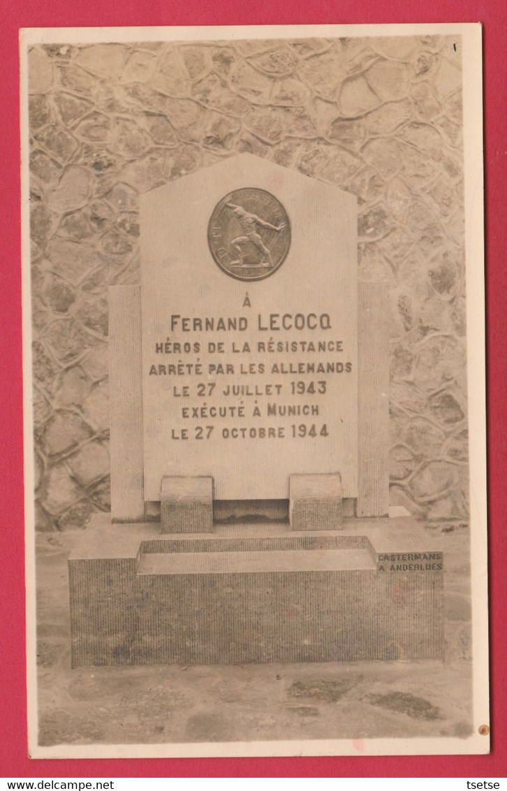 Strée - Stèle En L'honneur Du Résistant Fernand Lecoq - 2me Guerre Mondiale ... Carte Photo ( Voir Verso ) - Beaumont