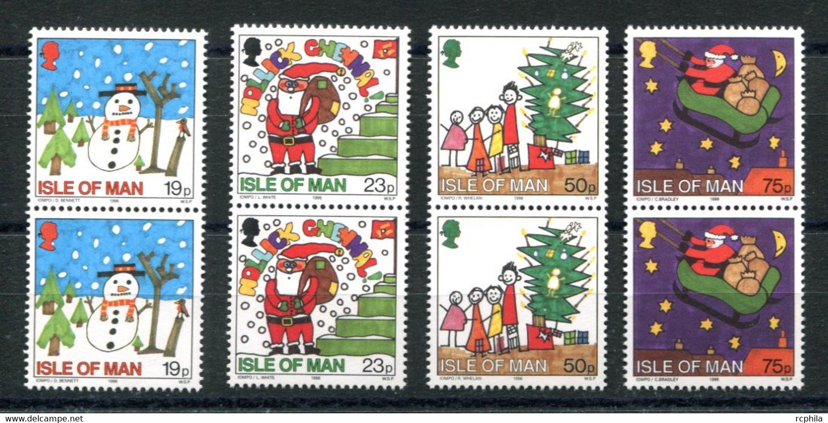 RC 22593 ILE DE MAN COTE 16€ N° 739 / 742 SERIE DE NOEL EN PAIRE NEUF ** MNH TB - Isola Di Man