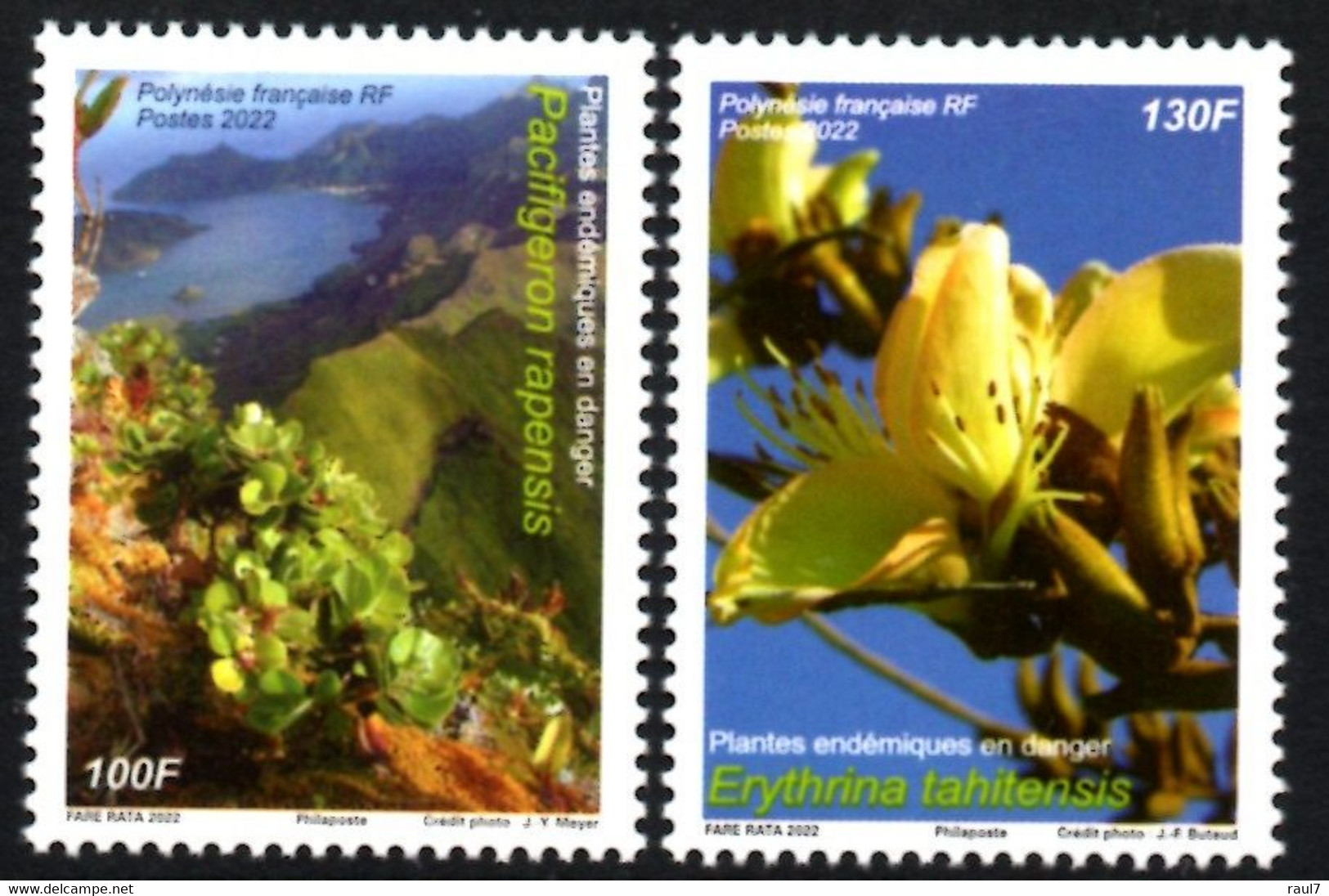 Polynésie Française 2022 - Plantes Endémiques En Danger - 2 Val Neuf // Mnh - Unused Stamps