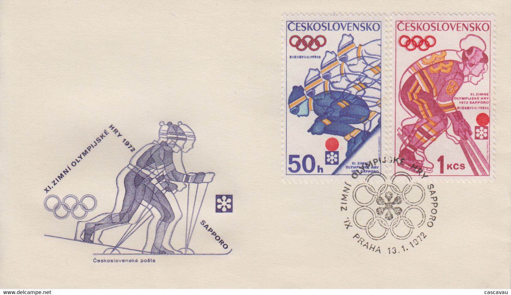 Enveloppe  FDC  1er  Jour   TCHECOSLOVAQUIE   Jeux  Olympiques  D' Hiver   SAPPORO   1972 - Invierno 1972: Sapporo