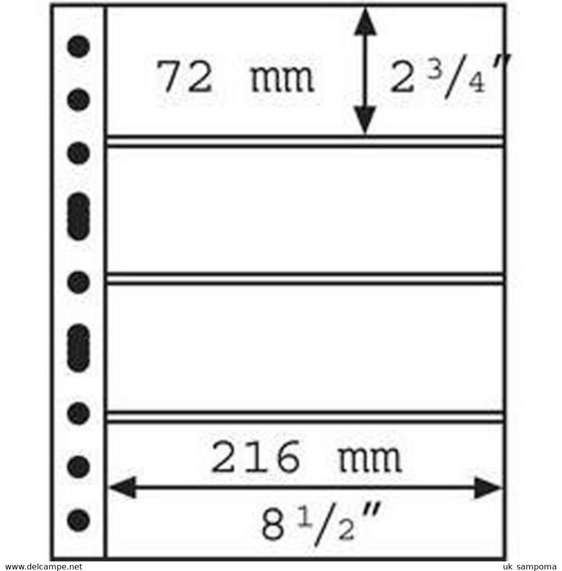 Plastic Pockets GRANDE, With 4 Horizontal Stripes, Clear - Clear Sleeves