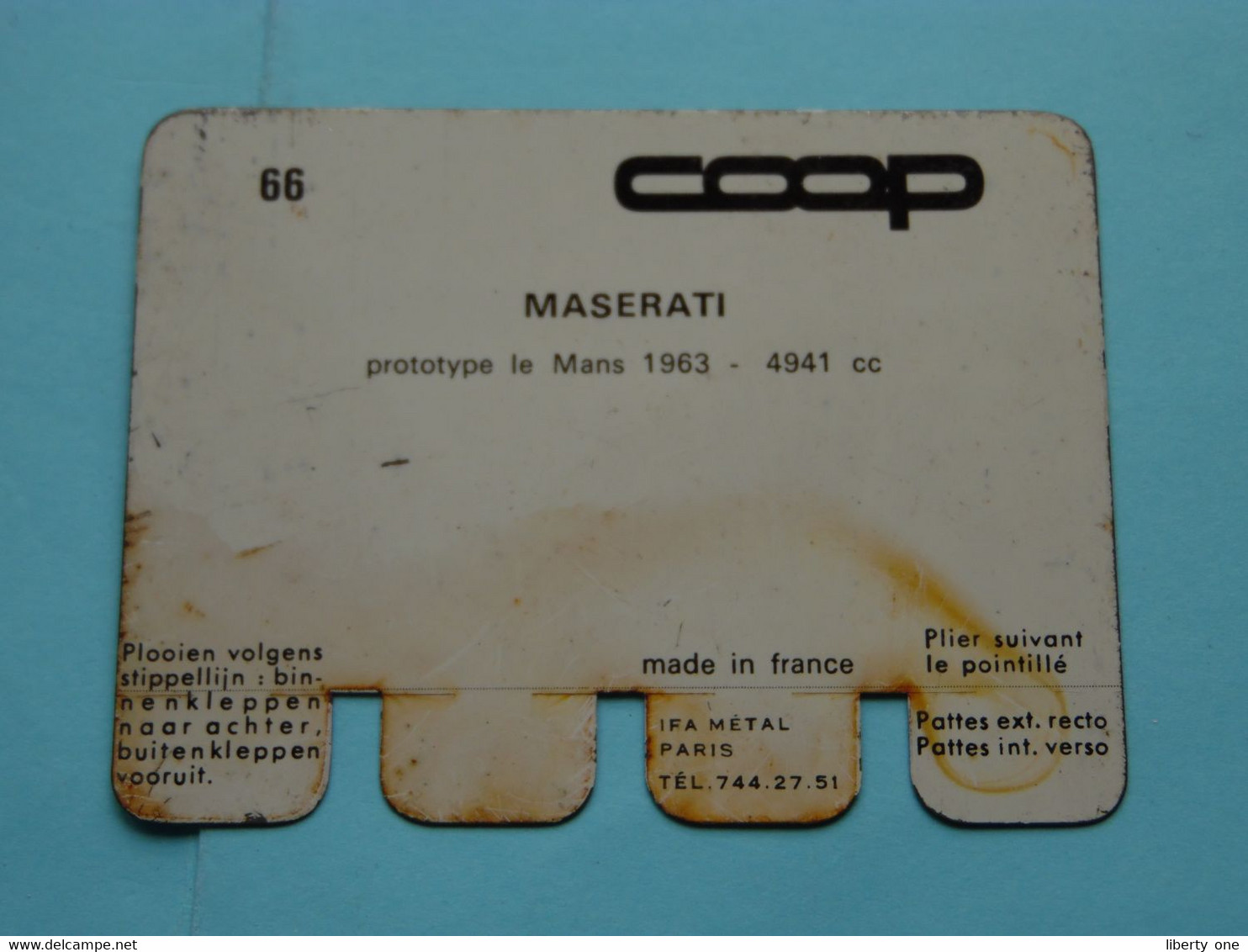 MASERATI - Coll. N° 66 NL/FR ( Plaquette C O O P - Voir Photo - IFA Metal Paris ) ! - Tin Signs (after1960)