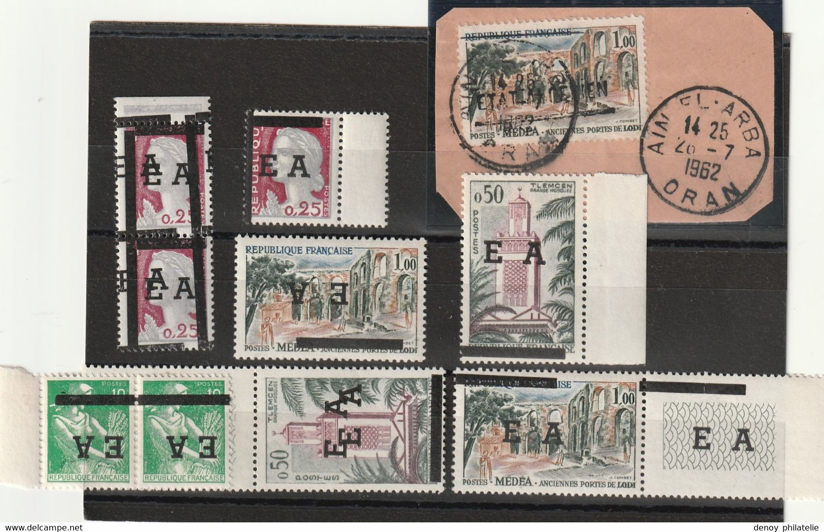 Lot De Timbres Surchargée EA Double Surcharge Et L'envers Le Tout ** Ou Oblitéré - Algérie (1962-...)