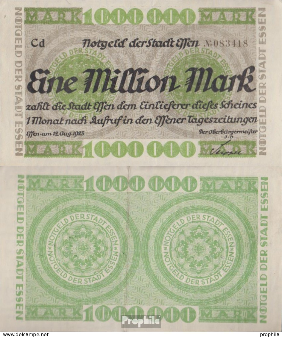 Essen Inflationsgeld Stadt Essen Gebraucht (III) 1923 1 Millionen Mark - 1 Mio. Mark