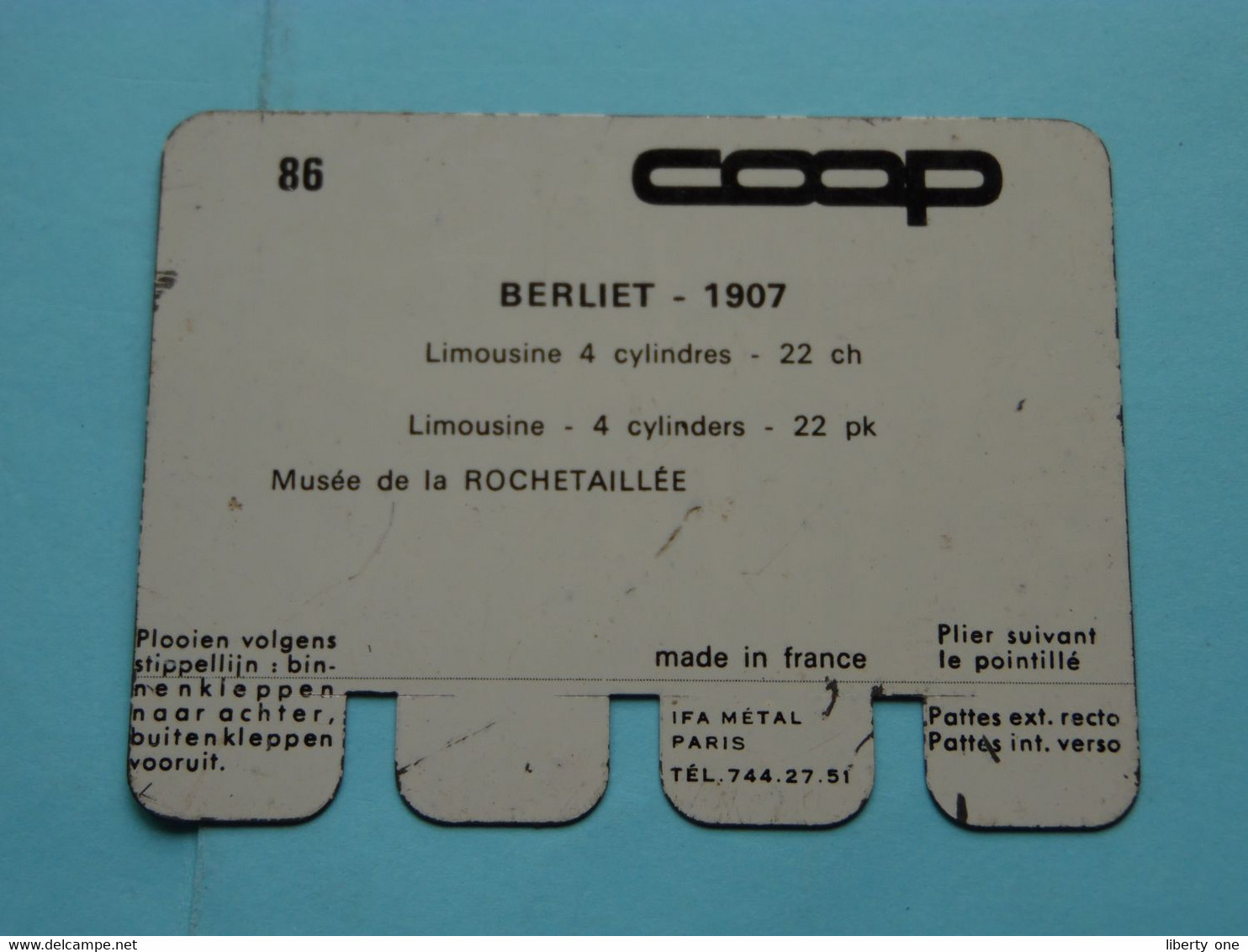 BERLIET 1907 - Coll. N° 86 NL/FR ( Plaquette C O O P - Voir Photo - IFA Metal Paris ) ! - Tin Signs (after1960)