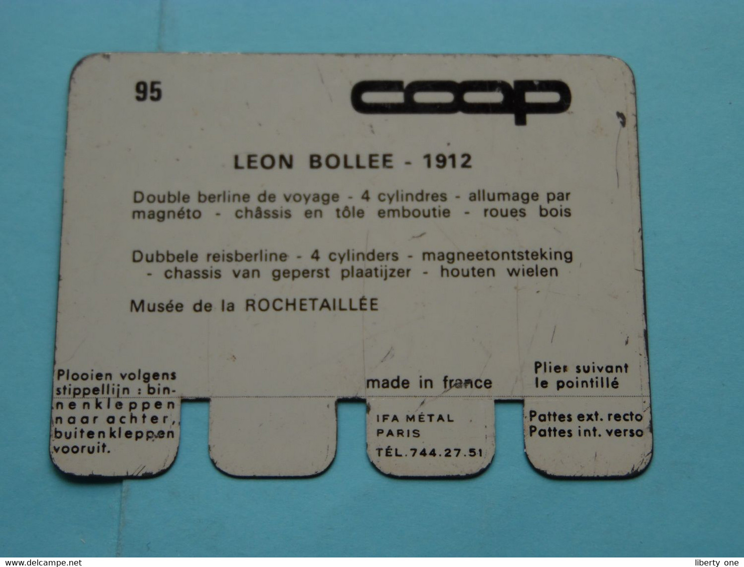 LEON BOLLEE 1912 - Coll. N° 95 NL/FR ( Plaquette C O O P - Voir Photo - IFA Metal Paris ) ! - Tin Signs (vanaf 1961)