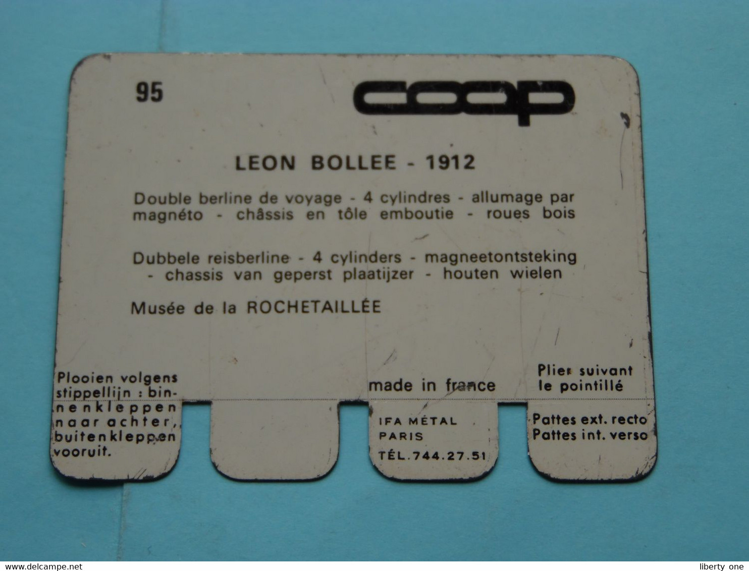 LEON BOLLEE 1912 - Coll. N° 95 NL/FR ( Plaquette C O O P - Voir Photo - IFA Metal Paris ) ! - Plaques En Tôle (après 1960)