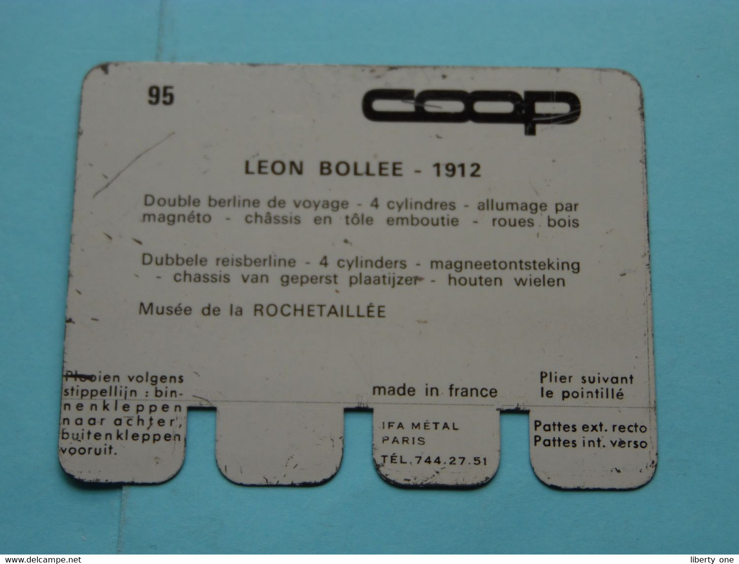 LEON BOLLEE 1912 - Coll. N° 95 NL/FR ( Plaquette C O O P - Voir Photo - IFA Metal Paris ) ! - Plaques En Tôle (après 1960)