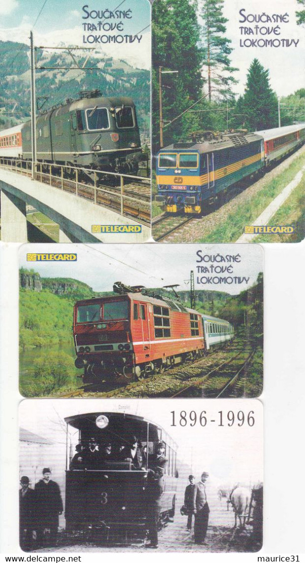 4 Télécartes TCHEQUES Lot5 (trains) - Cecoslovacchia