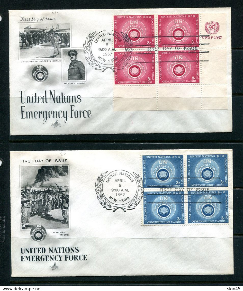 USA 1957 13 FDC Covers  Complete Year New York Office In Blocks Of 4 12669 - Briefe U. Dokumente