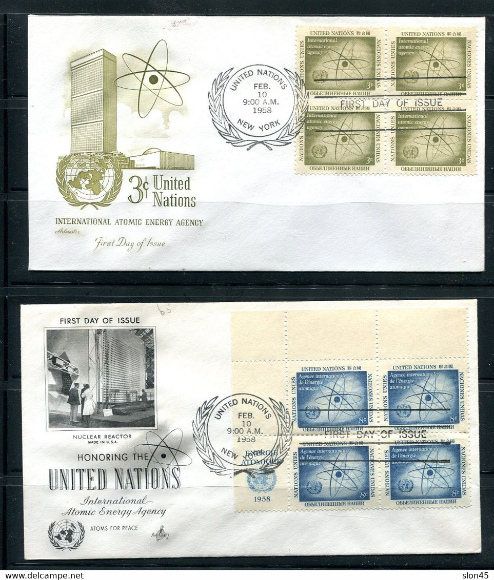 USA 1958 9 FDC Covers  New York Office In Blocks Of 4 (1 FDC Is Single Usage) 12670 - Brieven En Documenten