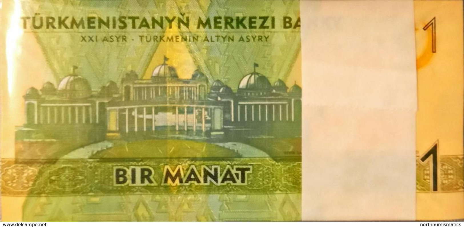 Turkmenistan 1 Manat  Bundle 100 Pcs Unc 2012 - Turkmenistan