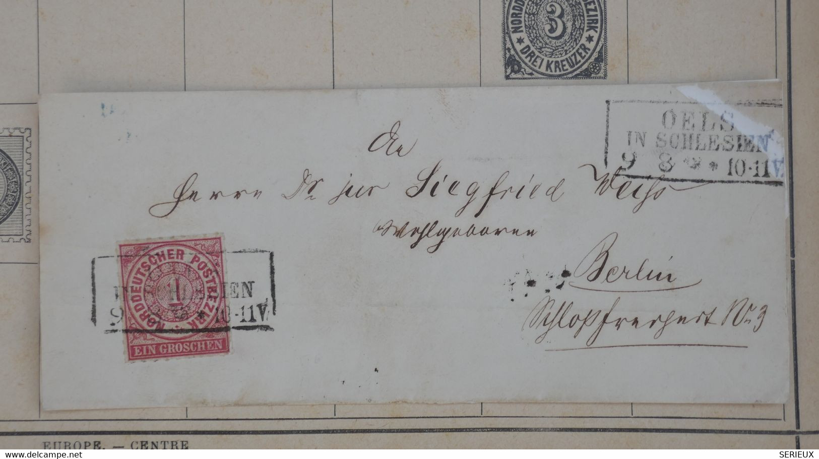 T6 CONFEDERATION ALLEMAGNE NORD BELLE LETTRE 1868 OELS   POUR  BERLIN GERMANY++++ AFFRANCH. PLAISANT - Storia Postale